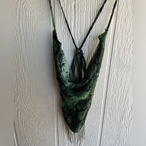 Snake Skin Open Back Top